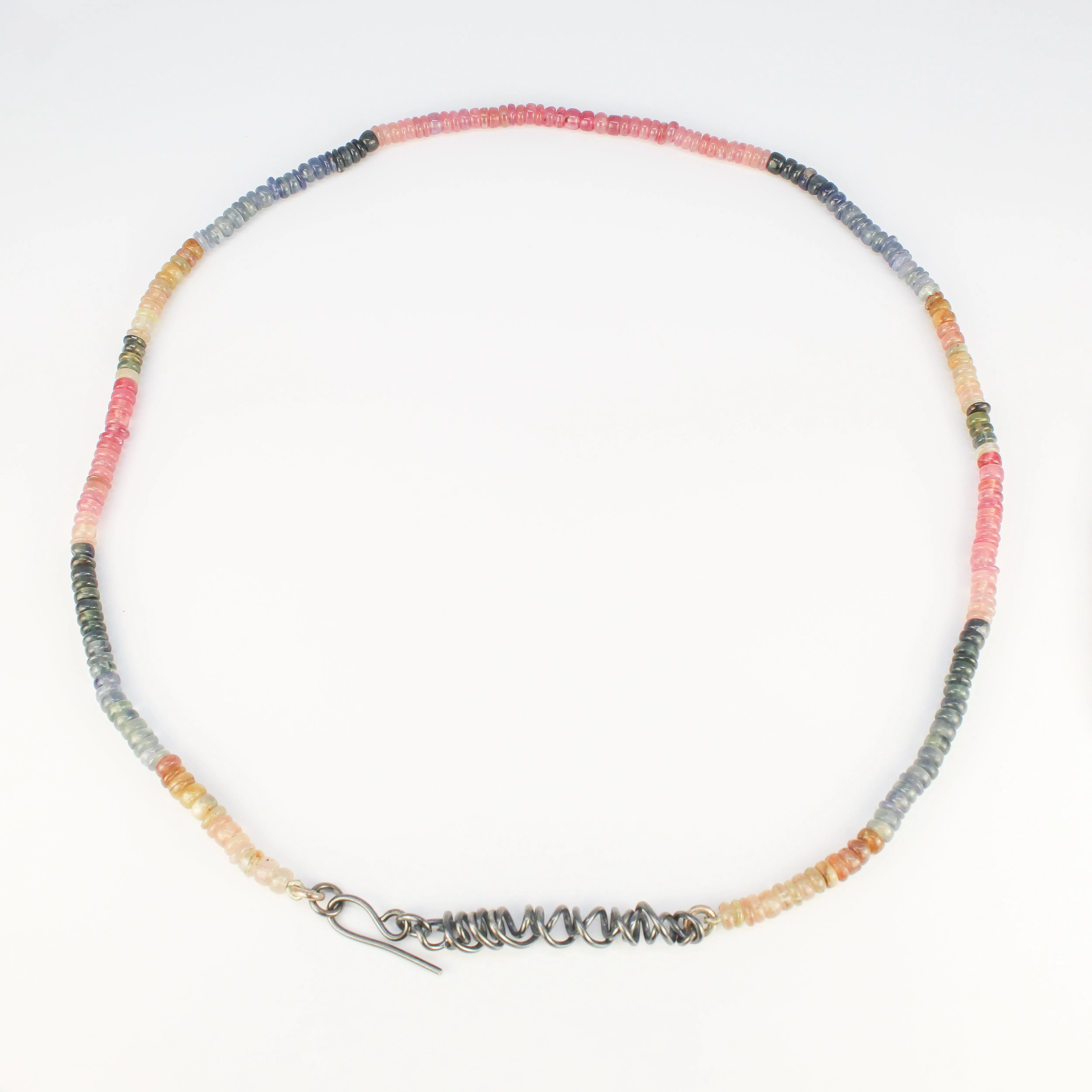 NEW! Cabochon Multicolor Sapphire Rounded Bead Necklace by Rina Young