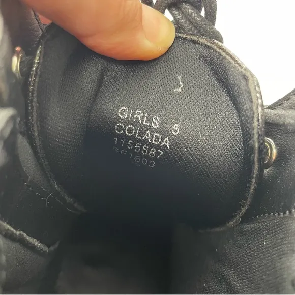 New DV by Dolce Vita Girl’s Colada Black Sparkle Ankle Boot size 5