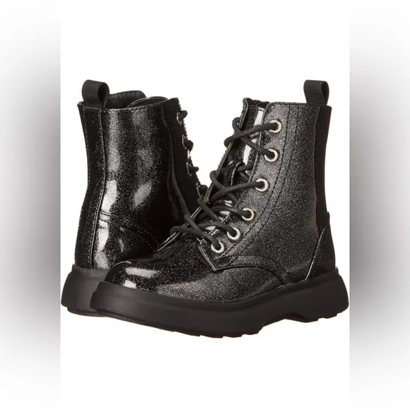 New DV by Dolce Vita Girl’s Colada Black Sparkle Ankle Boot size 5