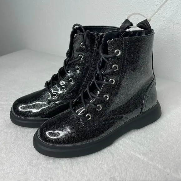New DV by Dolce Vita Girl’s Colada Black Sparkle Ankle Boot size 5