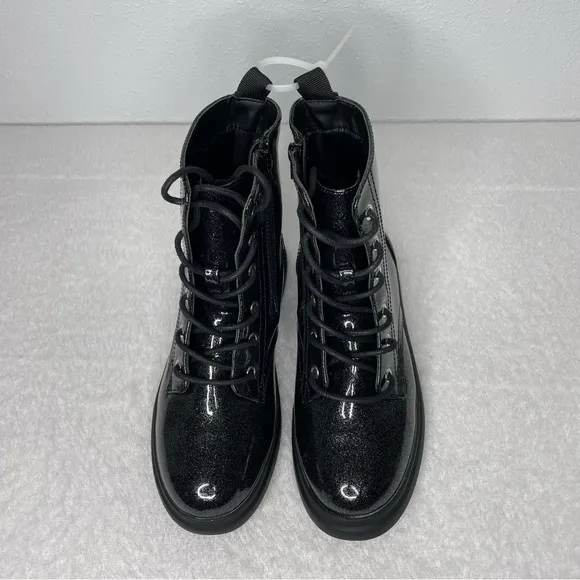 New DV by Dolce Vita Girl’s Colada Black Sparkle Ankle Boot size 5