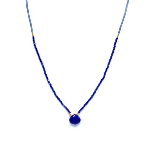 NEW! Lapis Pendant on Lapis Beaded Necklace by Debbie Fisher