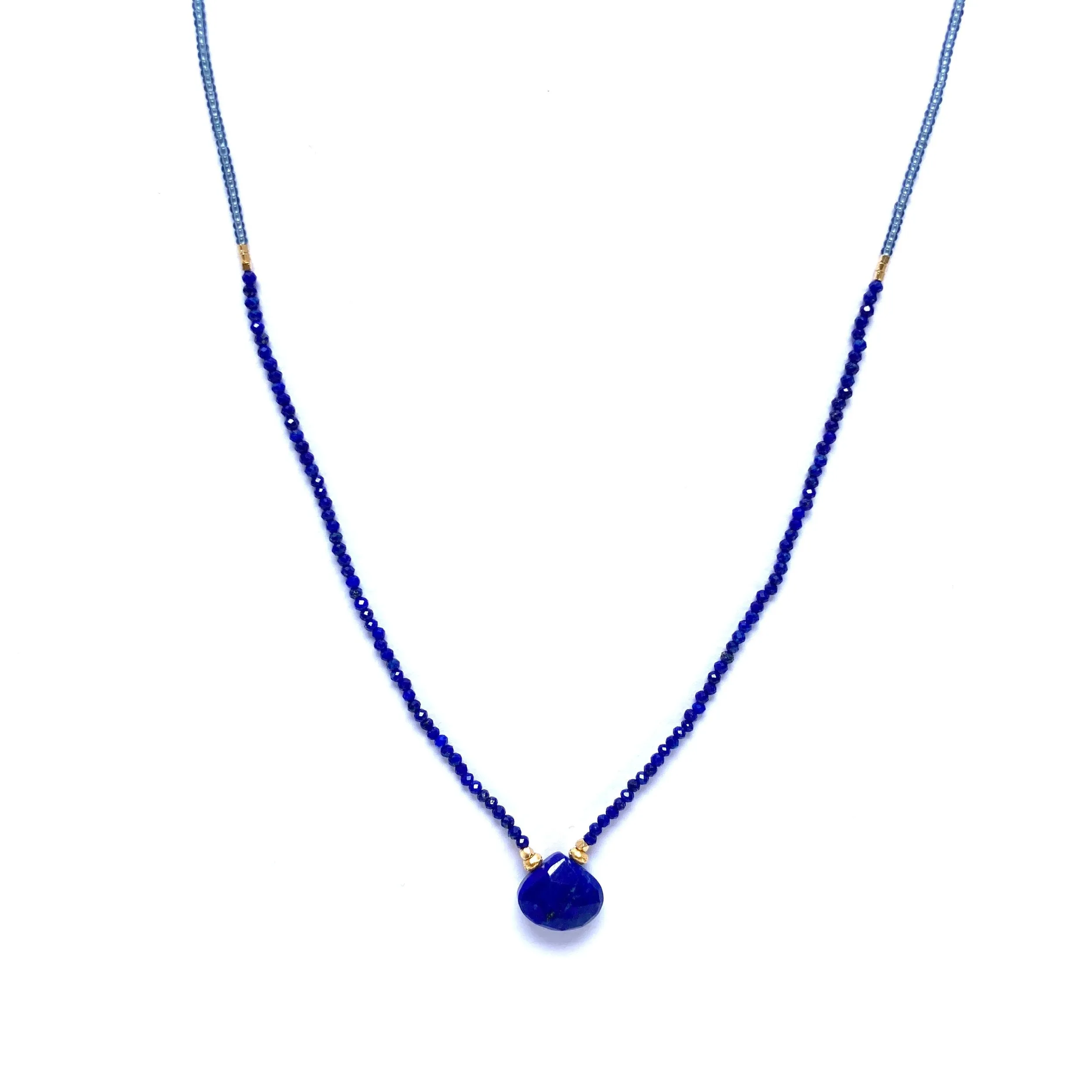 NEW! Lapis Pendant on Lapis Beaded Necklace by Debbie Fisher
