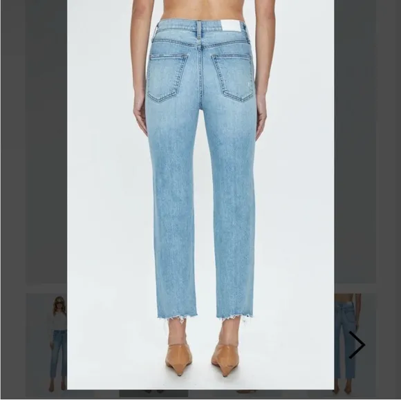 New! Pistola Charlie High Rise Classic Straight Ankle Sz 26 $148