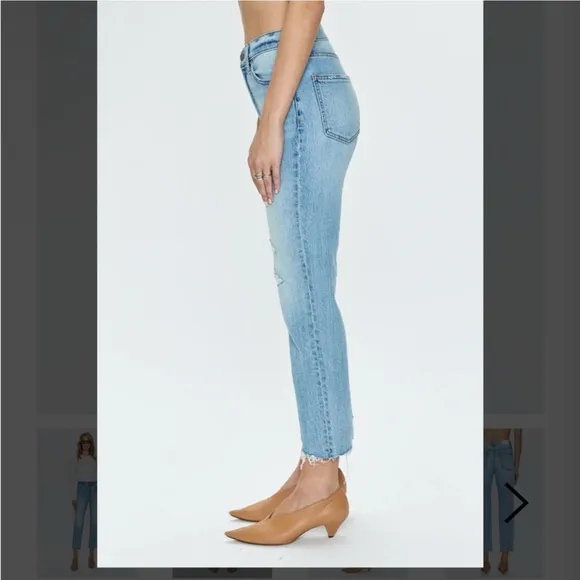 New! Pistola Charlie High Rise Classic Straight Ankle Sz 26 $148
