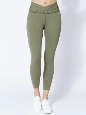 NUDE WRAP ANKLE CROPS, SAGE