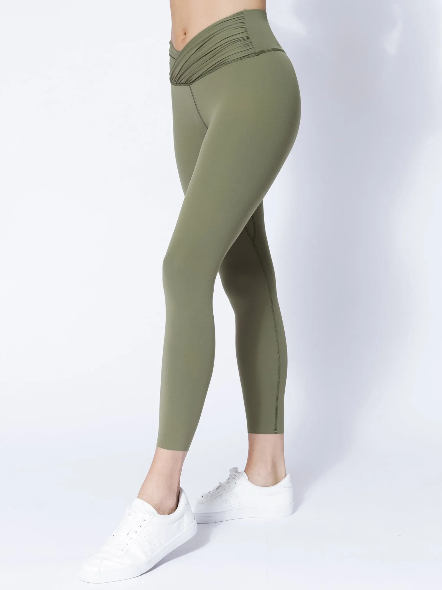 NUDE WRAP ANKLE CROPS, SAGE