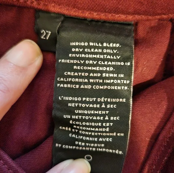 NWT J Brand Selena Mid Rise Crop Boot Photo Ready Jean in Coated Oxblood
