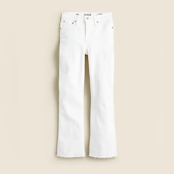 NWT J. CREW 9&quot; Demi-boot Crop Jean in White Wash Size 25