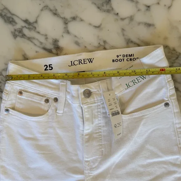 NWT J. CREW 9&quot; Demi-boot Crop Jean in White Wash Size 25