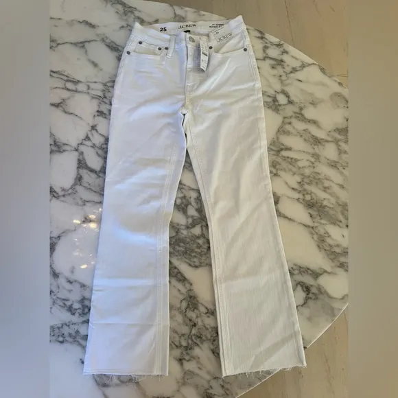NWT J. CREW 9&quot; Demi-boot Crop Jean in White Wash Size 25