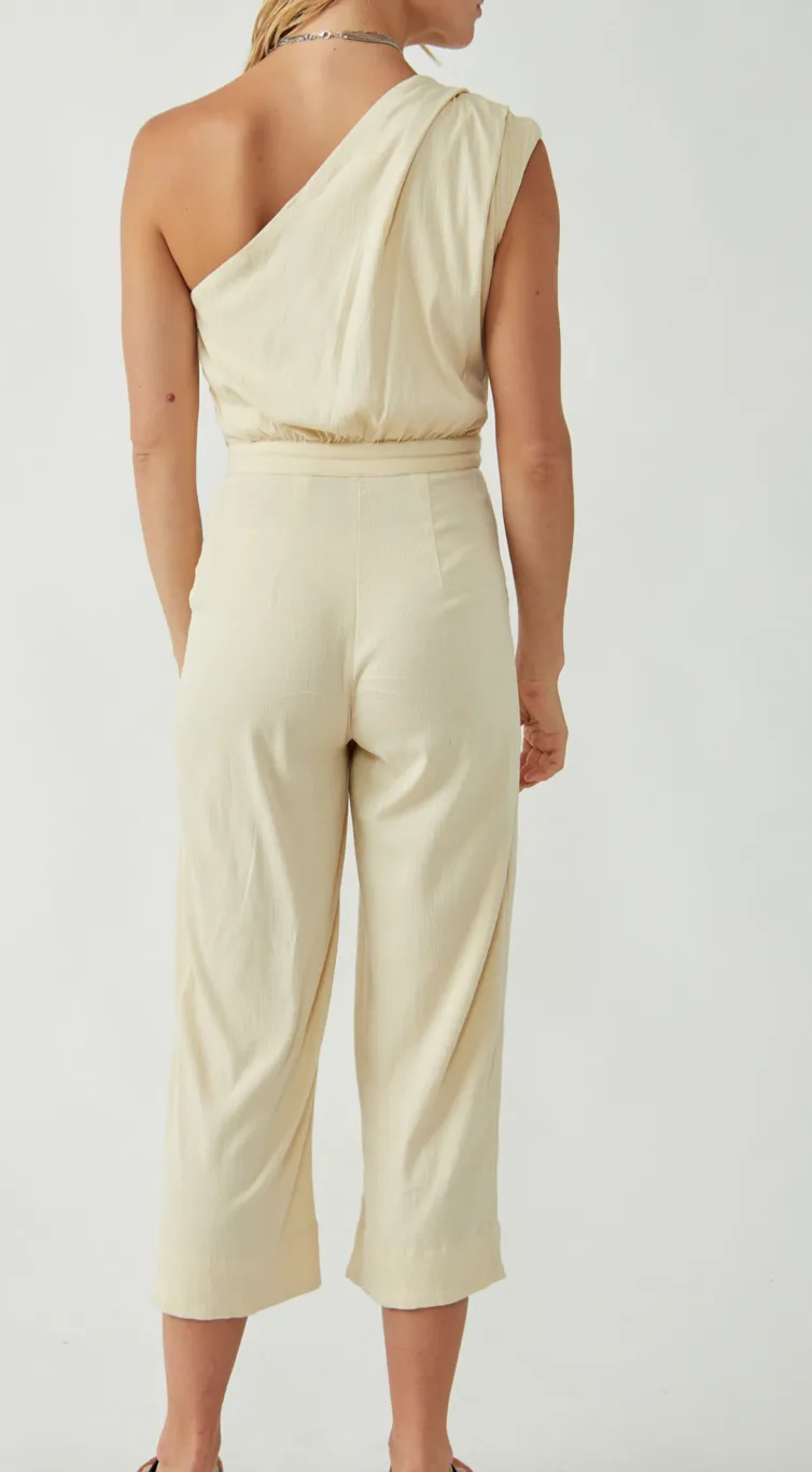 One Shoulder High Waisted Jumpsuit