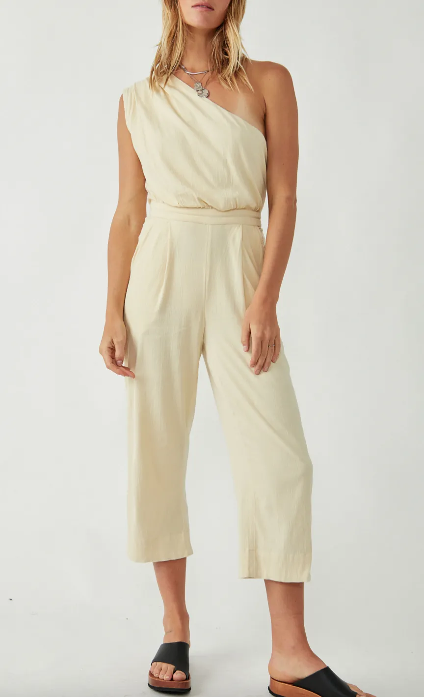 One Shoulder High Waisted Jumpsuit