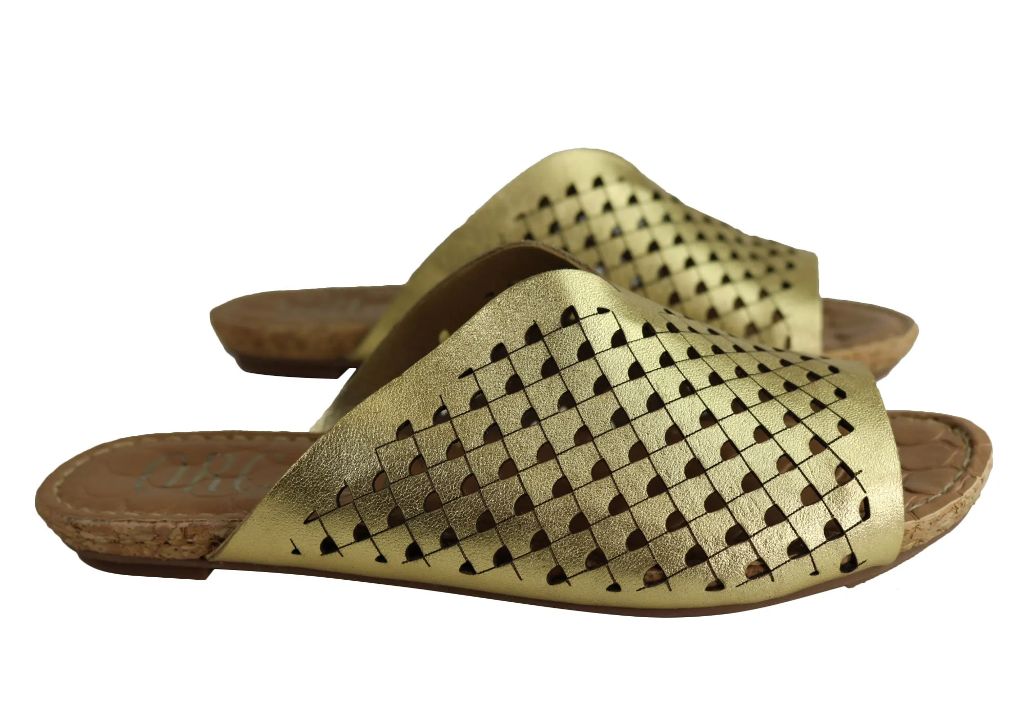 Orcade Natalie Womens Comfort Leather Slides Sandals Made In Brazil