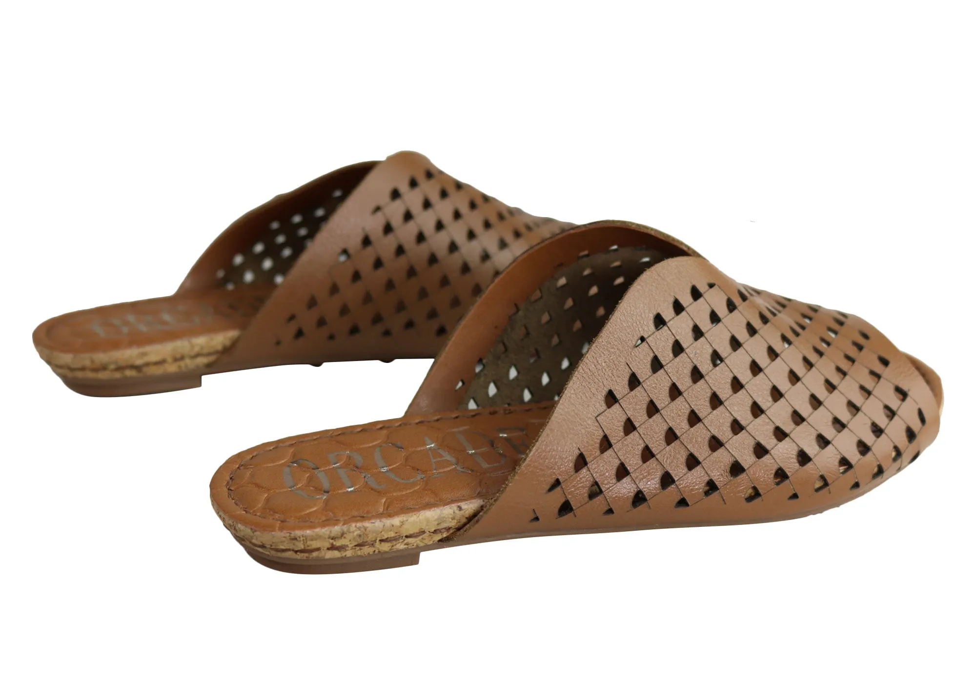 Orcade Natalie Womens Comfort Leather Slides Sandals Made In Brazil