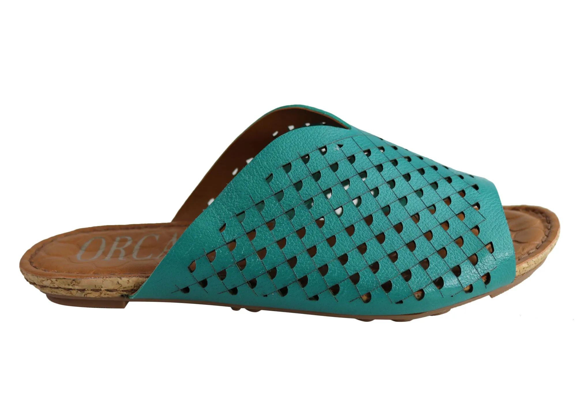 Orcade Natalie Womens Comfort Leather Slides Sandals Made In Brazil
