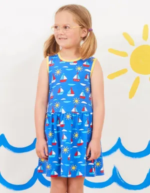 Organic Boat Print Summer Dress