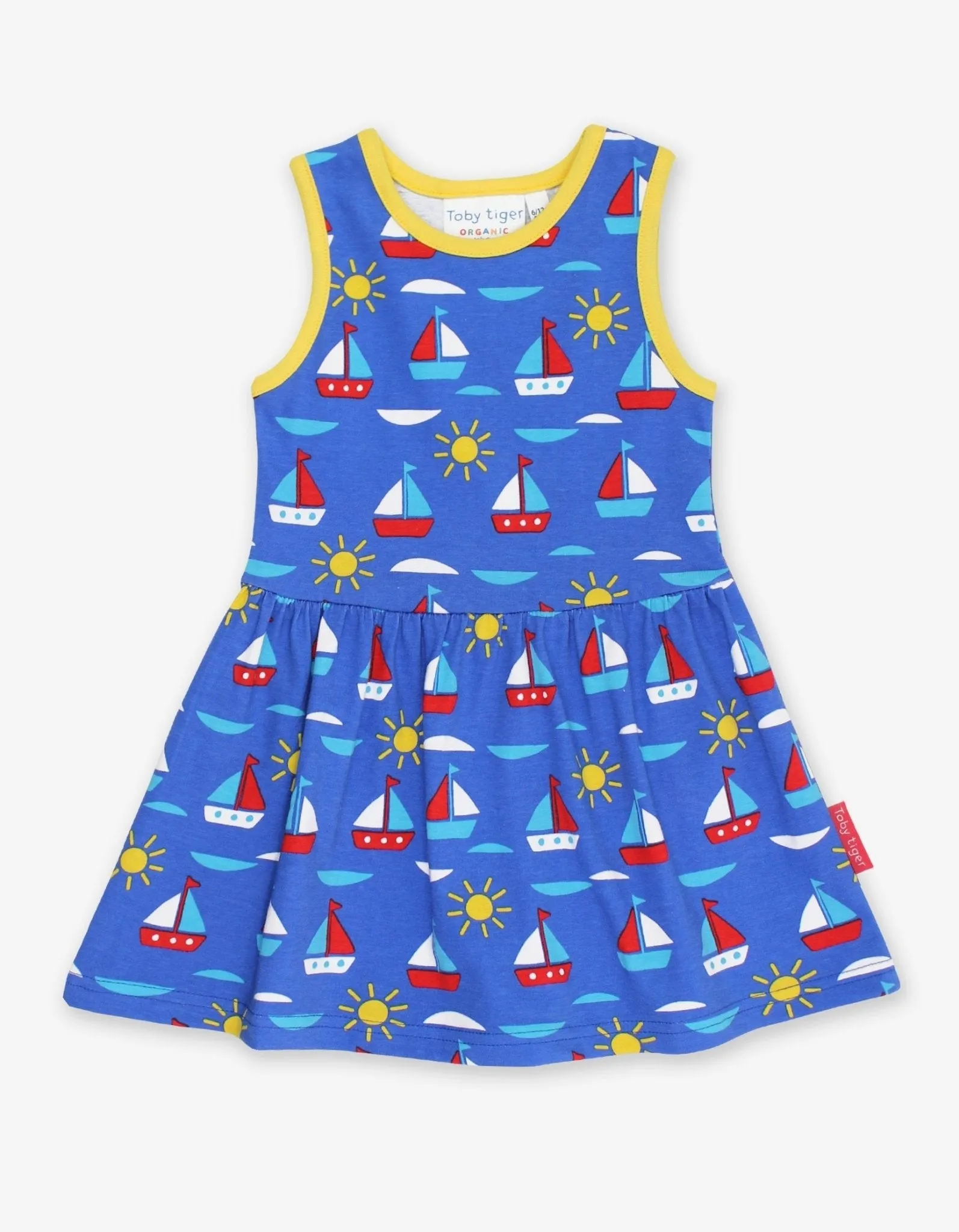 Organic Boat Print Summer Dress
