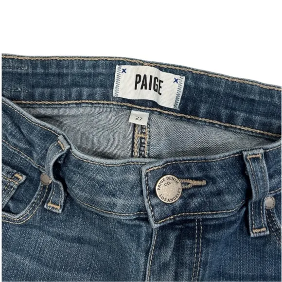 PAIGE Verdugo Ankle Jeans | Evelyn Destructed Med Blue Wash | Size 27