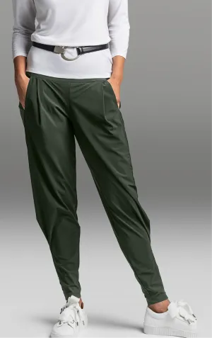 PAULA RYAN Ankle Pleat Basque Pant - Khaki
