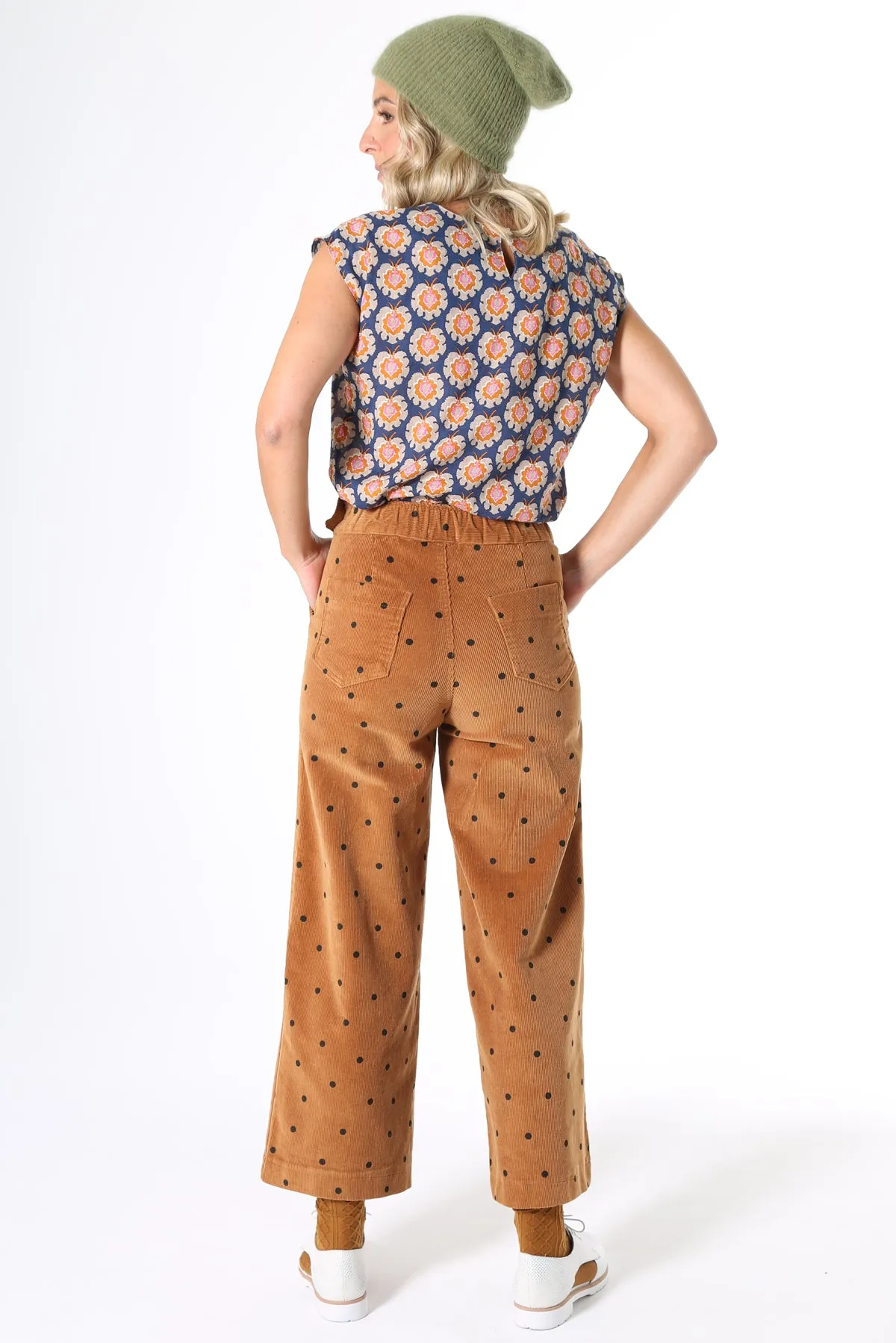 Peggy Cord Pants Camel Spots