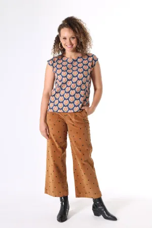 Peggy Cord Pants Camel Spots