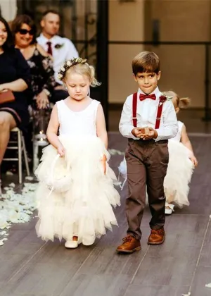 Peony Lace Flower Girl Dress in Ivory (tiered)