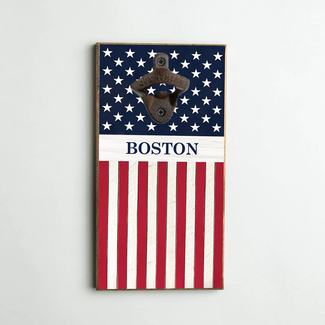 Personalized American Flag Bottle Opener