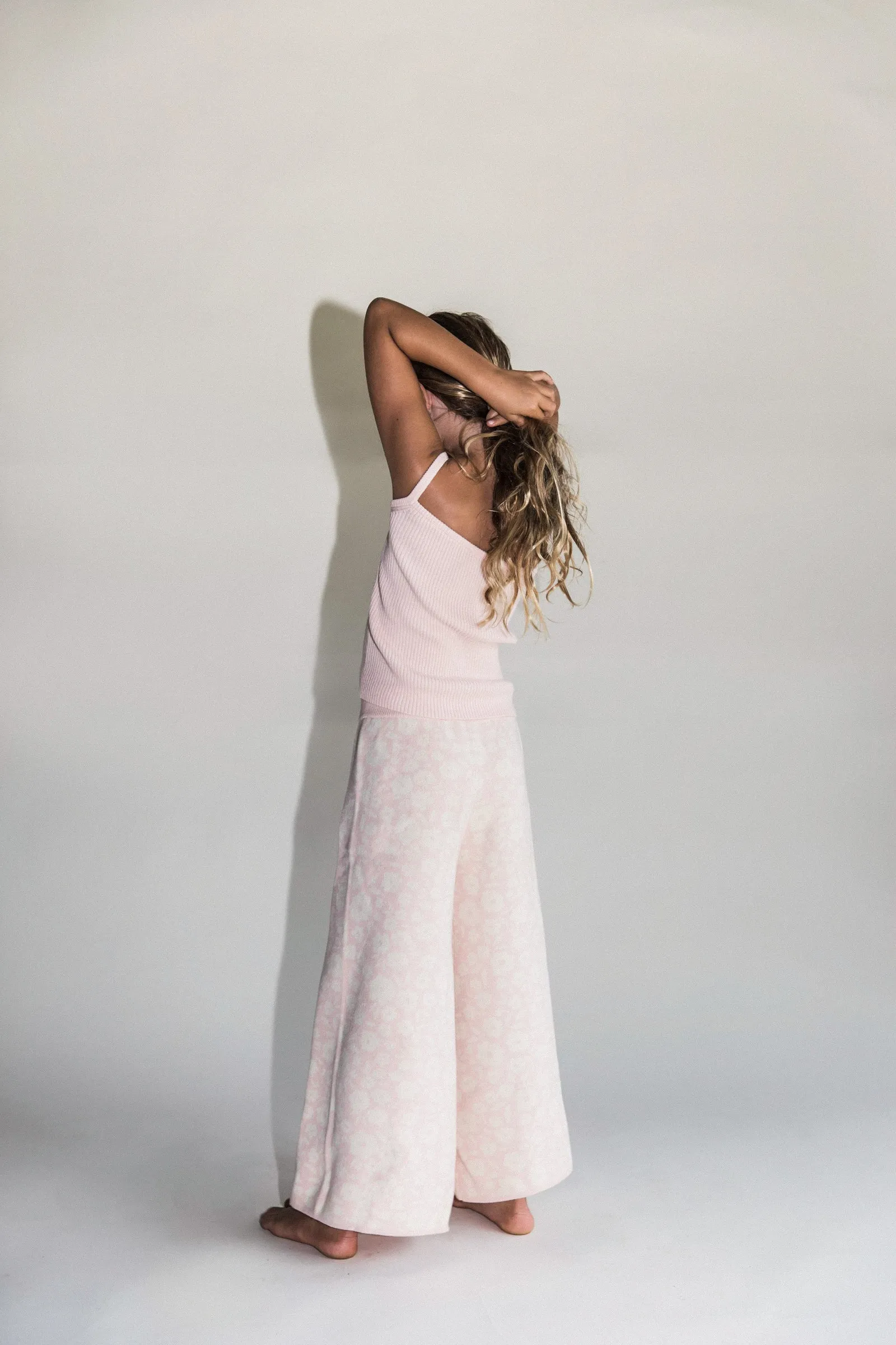 Pink Floral Knit Pants