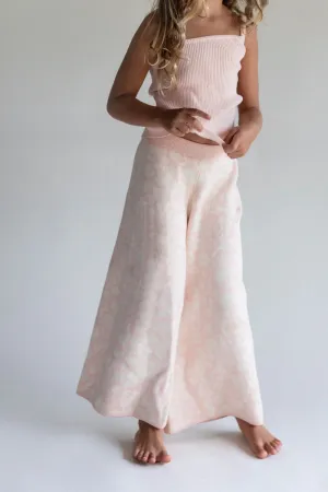 Pink Floral Knit Pants