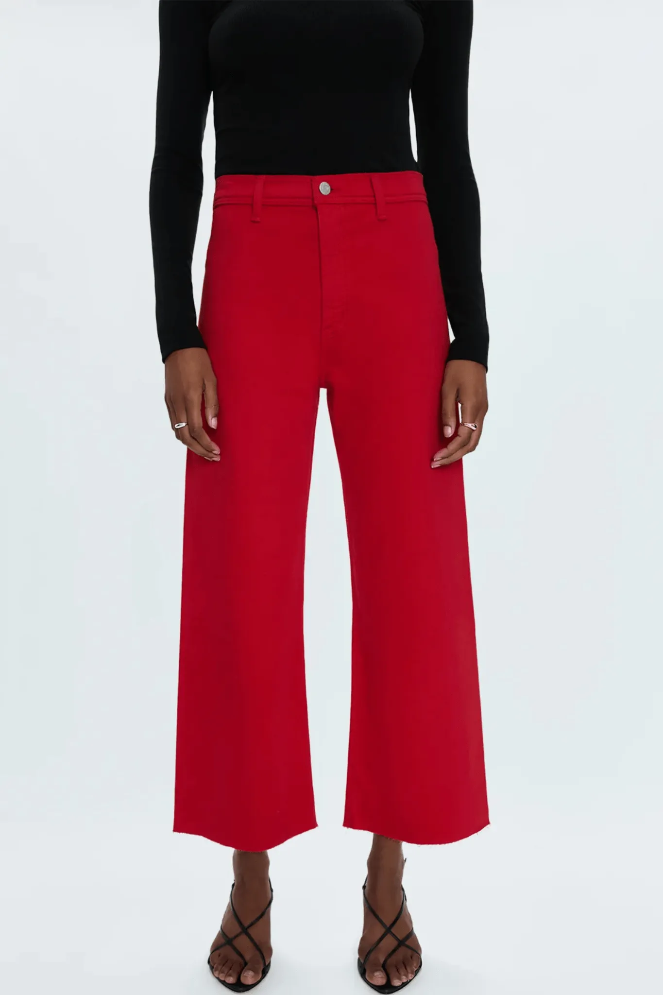 Pistola: Penny Crop High Rise Wide Leg in Ruby