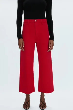 Pistola: Penny Crop High Rise Wide Leg in Ruby