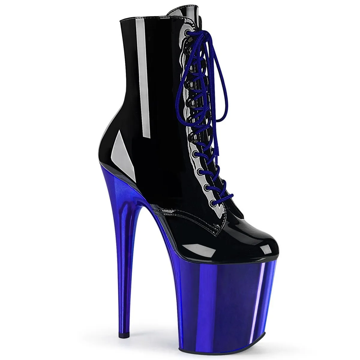 Pleaser Flamingo 1020 Black/Blue Chrome