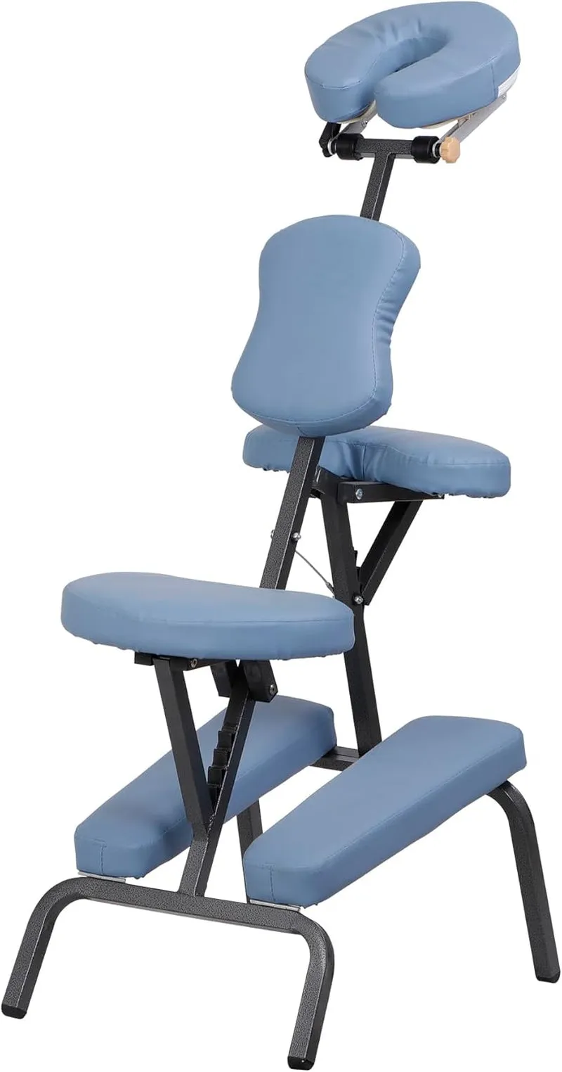 Portable Massage Chair Foldable Tattoo Therapy Chair 4 Inches Thickness Sponge Face Cradle Spa Salon Massage Chair (Black)