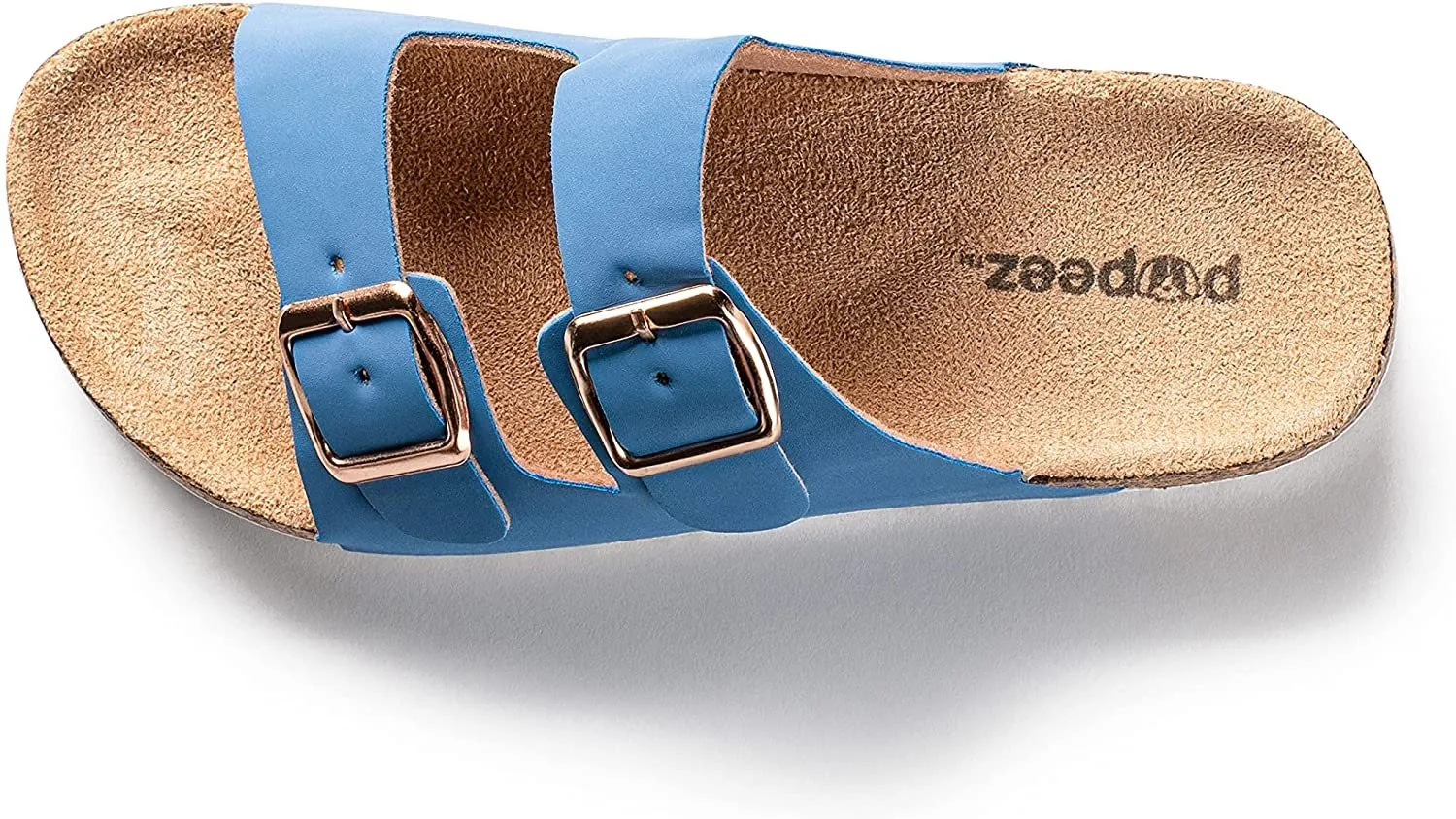 Pupeez Girls Comfort Sandals Double Buckle Adjustable Slip on Summer Slides Soft Footbed