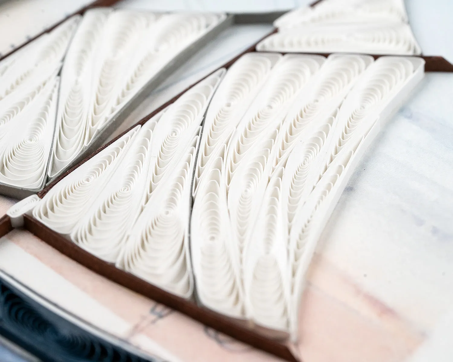 Quilled Schooner at Sunset Greeting Card