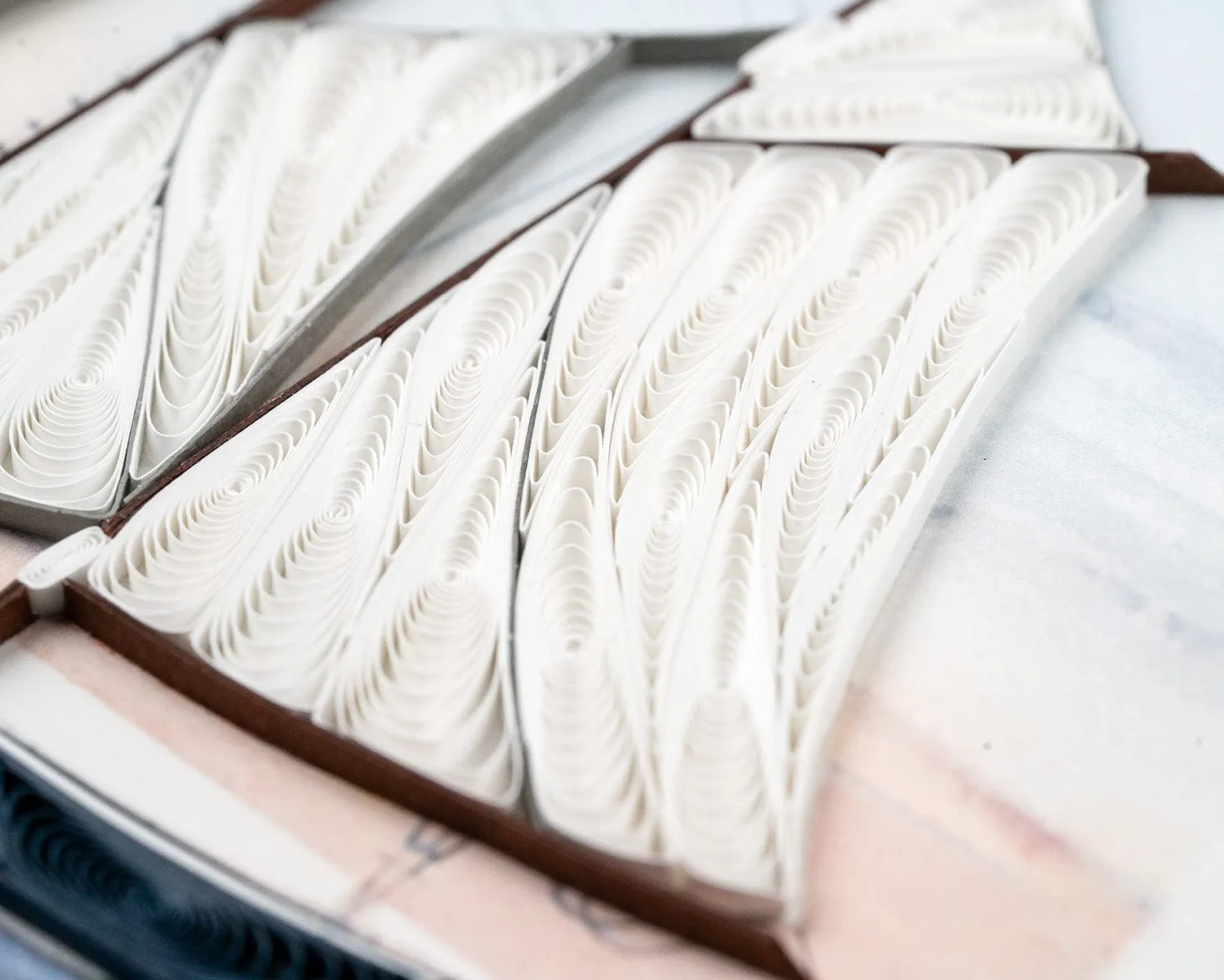 Quilled Schooner at Sunset Greeting Card