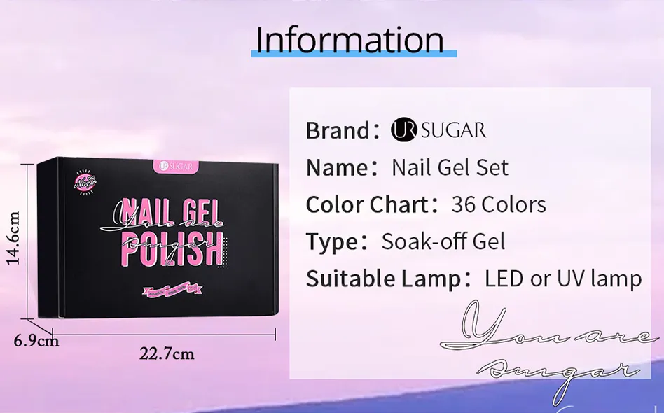 "Vibrant Colors" 36-Colour Gel Polish Set