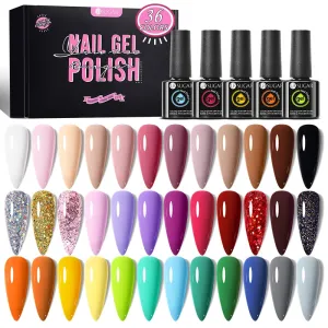 "Vibrant Colors" 36-Colour Gel Polish Set