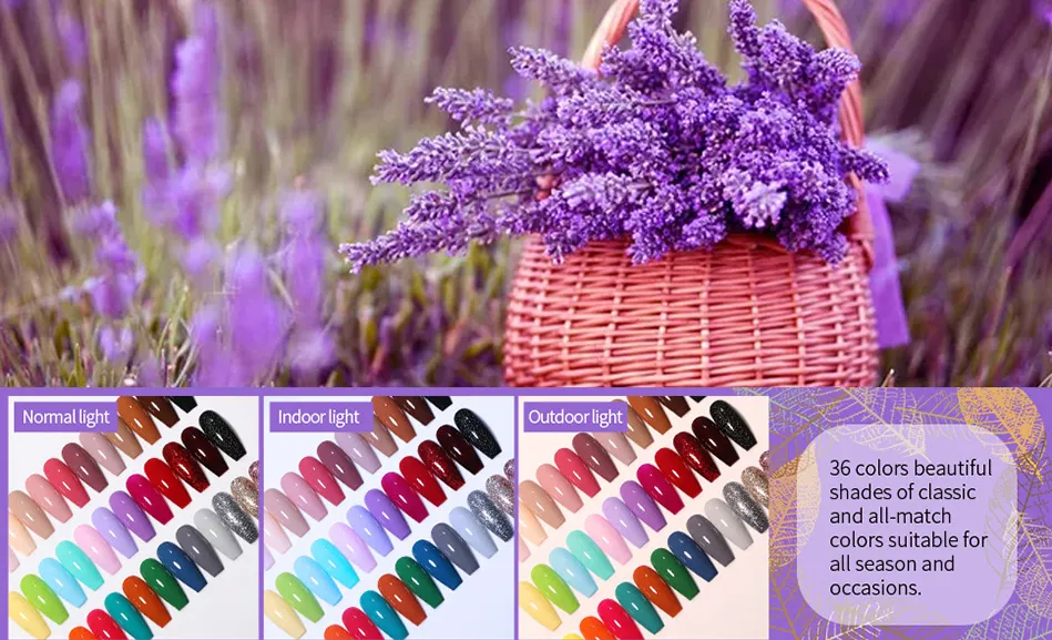 "Vibrant Colors" 36-Colour Gel Polish Set
