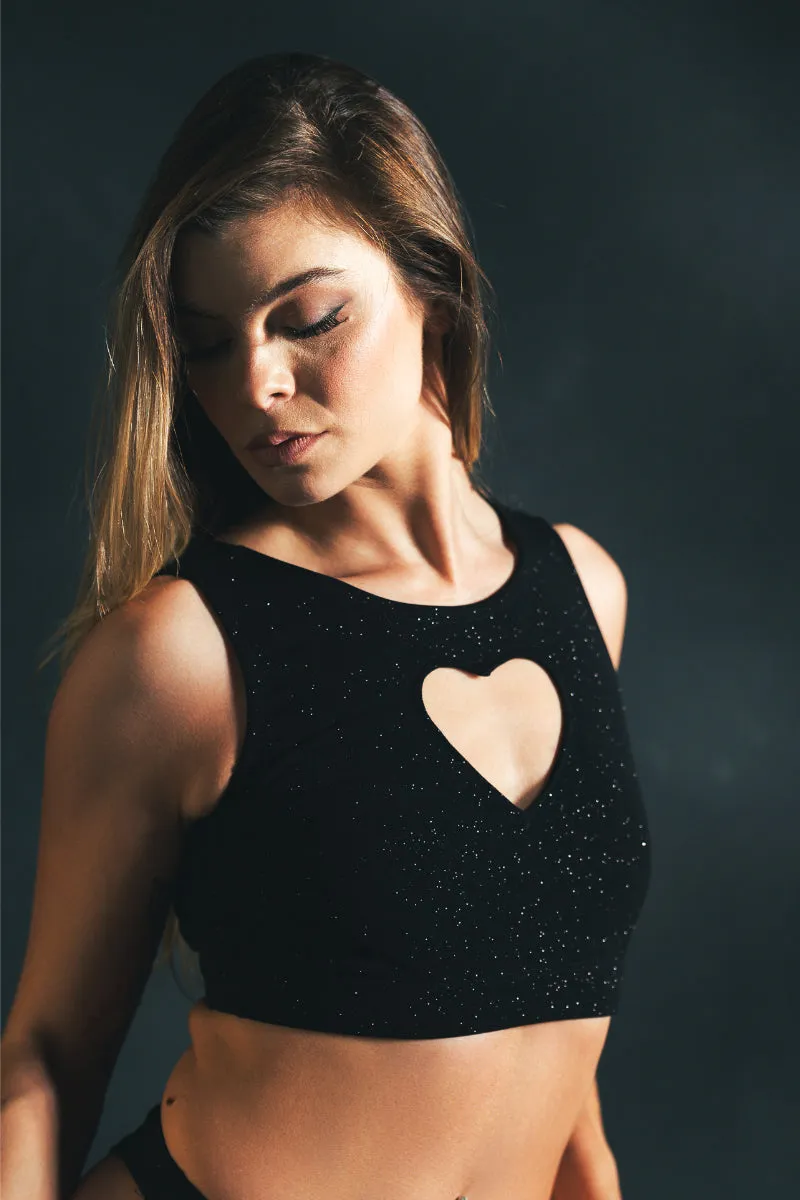 RAD Love Top - Black/Gold Glitter