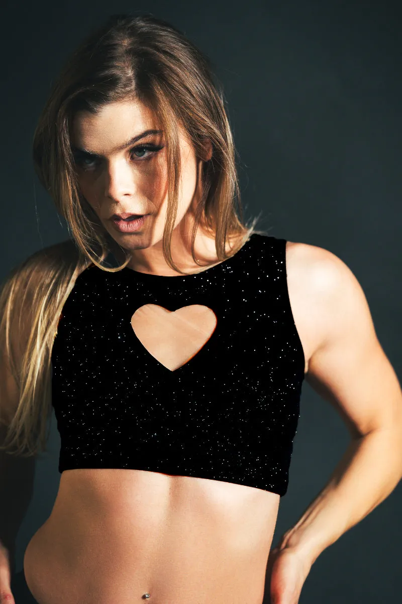 RAD Love Top - Black/Gold Glitter