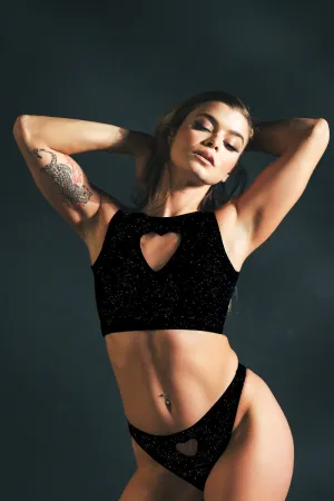 RAD Love Top - Black/Gold Glitter