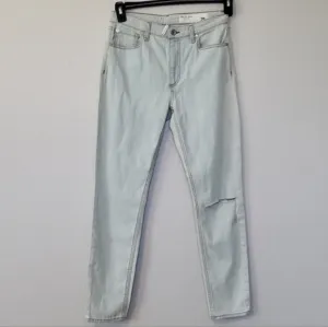 Rag &amp; Bone High White Wash Denim Distressed High-Rise Sits Below Waist Size 25
