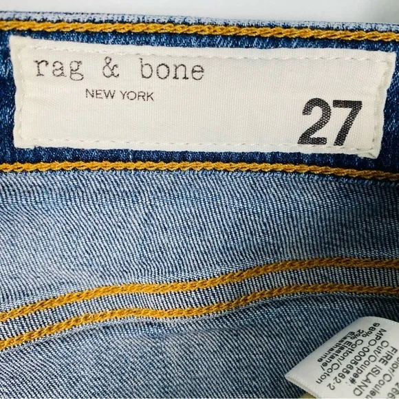 RAG &amp; BONE Nina High Rise Ankle Cigarette Jeans in Monty Size 27