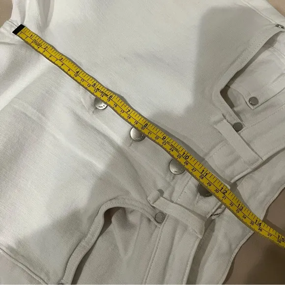 Rag &amp; Bone Nina High Rise Ankle Skinny Button Fly White Stretch Denim NWT Sz 31