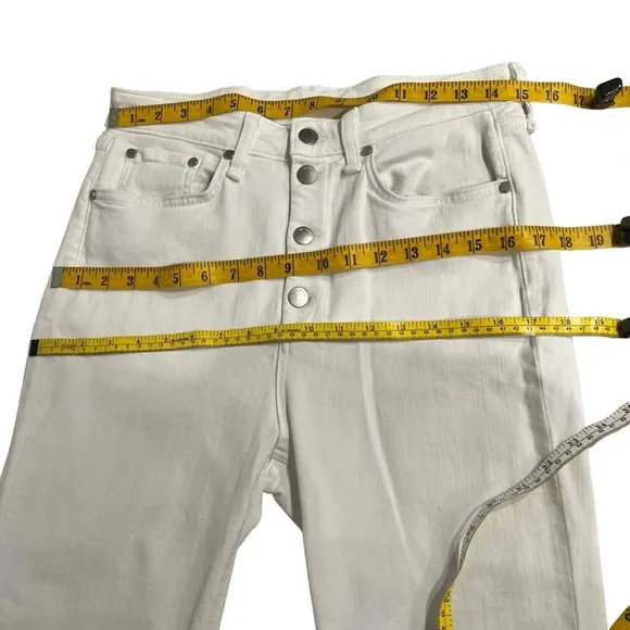 Rag &amp; Bone Nina High Rise Ankle Skinny Button Fly White Stretch Denim NWT Sz 31