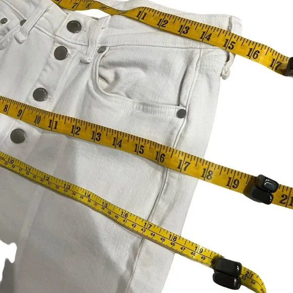 Rag &amp; Bone Nina High Rise Ankle Skinny Button Fly White Stretch Denim NWT Sz 31