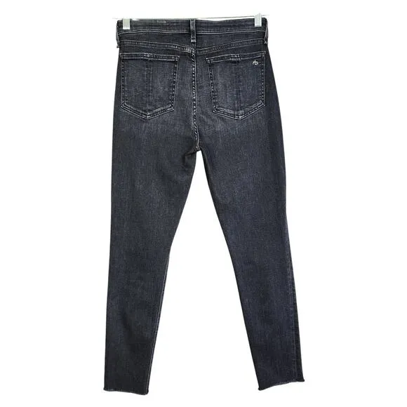 Rag &amp; Bone Womens Nina High Rise Ankle Skinny Jeans Size 27 Royal Oak Wash Denim