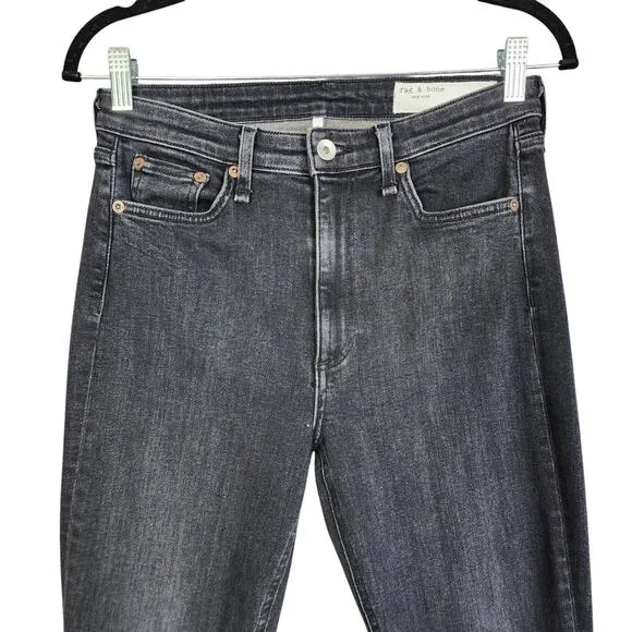 Rag &amp; Bone Womens Nina High Rise Ankle Skinny Jeans Size 27 Royal Oak Wash Denim